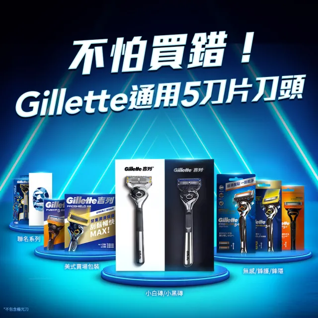【Gillette 吉列】Proglide無感系列 刮鬍刀頭-12刀頭
