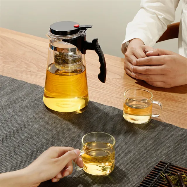 【FUGUANG 富光】1L按壓式飄逸茶壺(茶壺 茶具 涼水壺 熱水壺 泡茶壺 茶水壺)