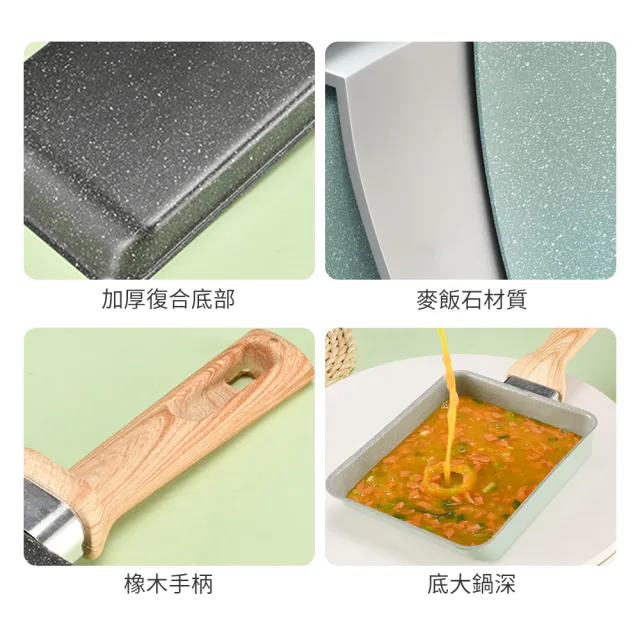 【OMG】日式玉子燒煎鍋 不沾方形煎蛋鍋 雞蛋卷煎鍋 平底煎餅鍋 多用途早餐鍋