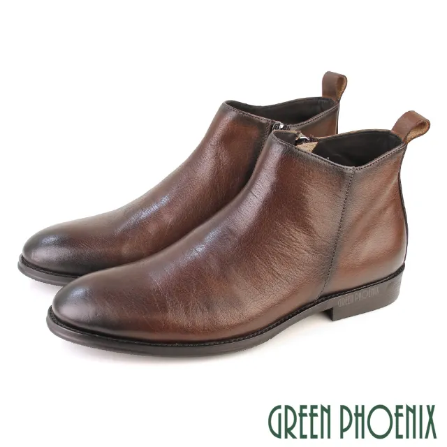 【GREEN PHOENIX 波兒德】男靴 短靴 短筒紳士鞋 皮鞋 商務 全真皮 牛皮(39~45)