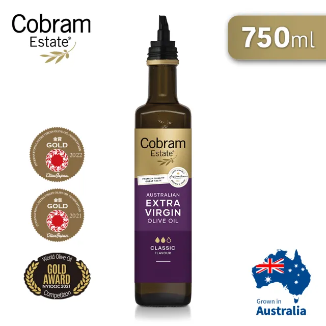 【Cobram Estate】澳洲特級初榨橄欖油750ml二入組-經典+細緻(採收日期: 2022/5)