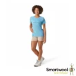 【SmartWool官方直營】女塗鴉運動型超輕短Tee/GO FAR FEEL GOOD 波羅的海藍(美麗諾羊毛衣 保暖衣 吸濕排汗)