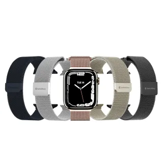 【SwitchEasy 魚骨牌】Apple Watch Ultra2/Ultra/9/8/7/6/5/4/3/SE Mesh 不鏽鋼米蘭磁扣錶帶(S9/Ultra 2)