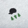 【SCANDINAVIAN FOREST 北歐小刺蝟】森林電繡刺蝟雙面磨毛純棉帽T(麻灰)