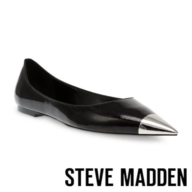 【STEVE MADDEN】MERYL-C 拼接尖頭平底鞋(黑色)