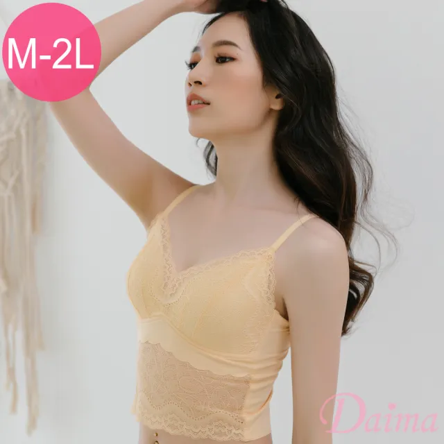 【Daima 黛瑪】現貨出清 無鋼圈M-XXL小可愛透氣3D胸墊蕾絲內衣(膚色)