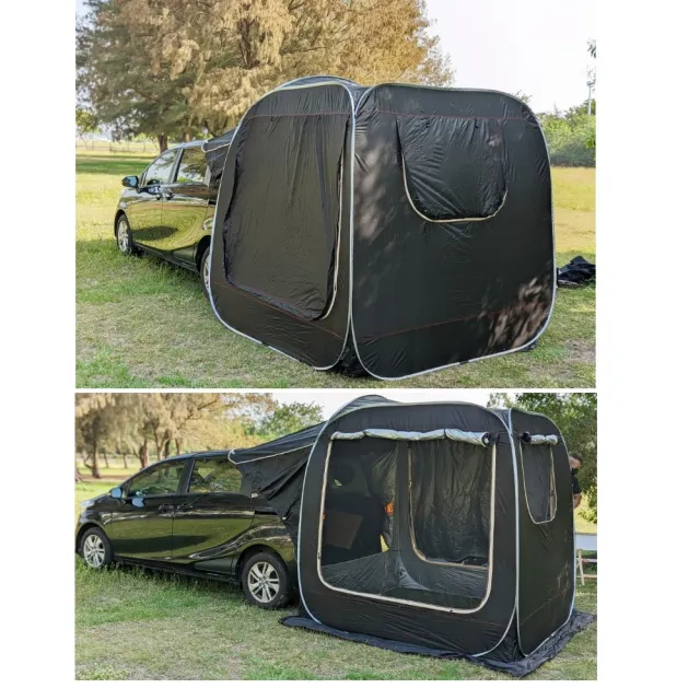 【May shop】黑色  車泊必備 車尾帳 車邊帳 可獨立當客廳帳(3秒開帳 免搭帳)
