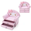 【小禮堂】三麗鷗 皮質沙發造型雙層飾品盒 - 大臉款 Kitty 美樂蒂 酷洛米(平輸品)