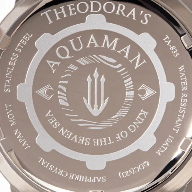 【THEODORA’S 希奧朵拉】水行俠夜光潛水手錶(熊貓款) 銀藍面-鋼鍊帶雙色銀藍