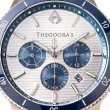【THEODORA’S 希奧朵拉】水行俠夜光潛水手錶(熊貓款) 銀藍面-鋼鍊帶雙色銀藍