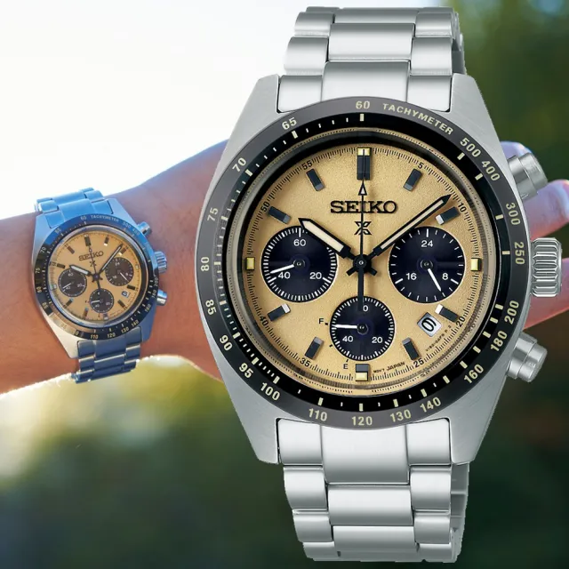 【SEIKO 精工】PROSPEX 熊貓三眼太陽能計時腕錶 錶 手錶 送禮(SSC817P1/V192-0AF0Y)