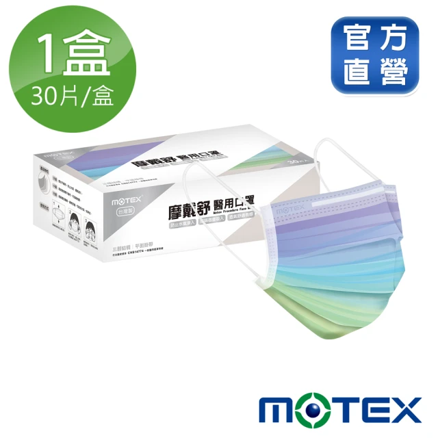 MOTEX 摩戴舒 平面醫用口罩 大包裝 30片(春花漸層系列-藍鈴款 -限量)