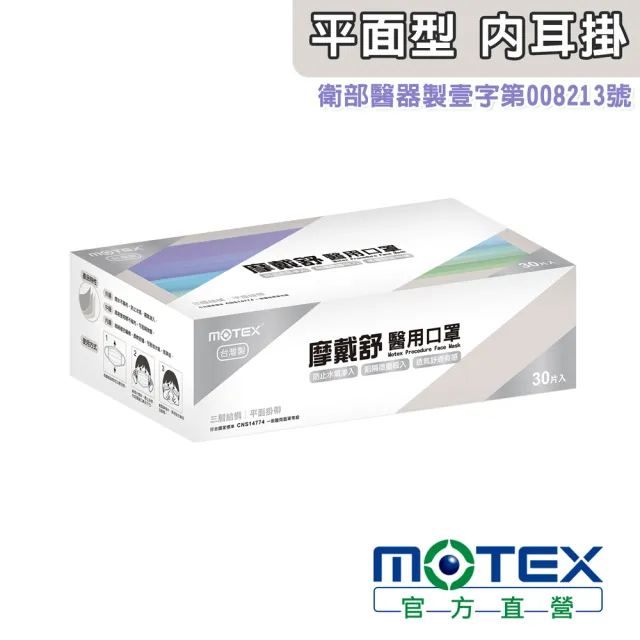 【MOTEX 摩戴舒】平面醫用口罩 大包裝 30片(春花漸層系列-藍鈴款 -限量)