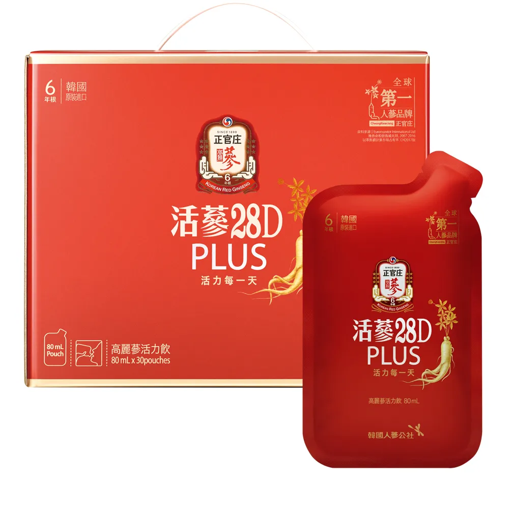 【正官庄】活蔘28D PLUS 5盒組 80mlx30包/盒