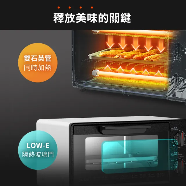 【MIDEA 美的】8L多功能溫控小烤箱(MD-PT08UX-WH)