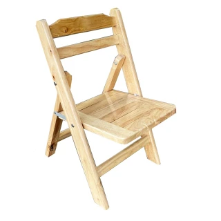 【藍色的熊】橡膠實木中型折合椅(折疊椅 休閒椅 兒童椅 休閒椅 烤肉露營 餐桌椅 椅凳 餐椅 戶外桌椅)