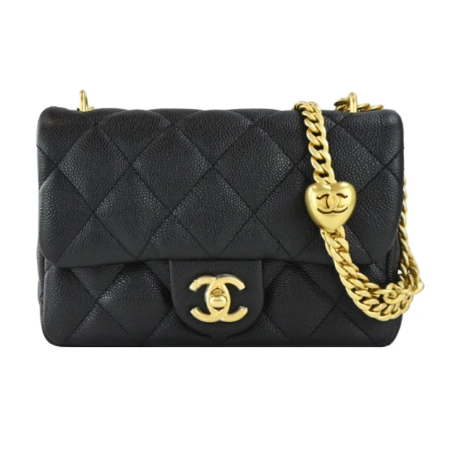 CHANEL 香奈兒 24C 22cm 金色標誌菱格紋小牛皮