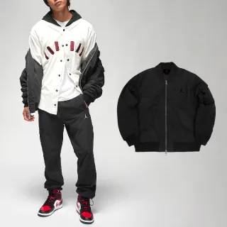 【NIKE 耐吉】外套 Jordan Essentials 男款 黑 銀 按扣口袋 雙向拉鍊 飛行外套 風衣 夾克(FB7317-010)
