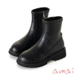 【amai】極簡率性輕量粗跟短靴 機車靴 短靴 短筒靴 厚底 粗跟 時尚 百搭 英倫風 大尺碼 GB821BK(黑色)