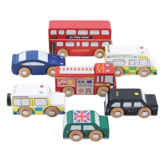 【LE TOY VAN】車車與工程師系列-倫敦交通工具車車木質玩具組(TV267)