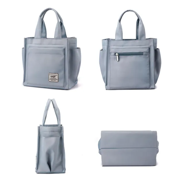 【MoodRiver】日式素色 手提袋 環保袋 便當袋 拉鍊手提袋 野餐袋 購物袋 水壺袋 餐袋