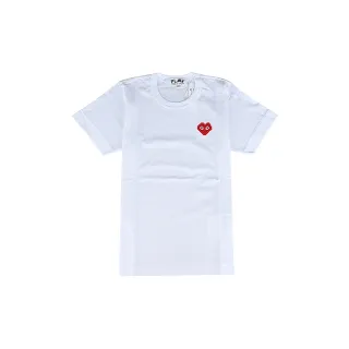 【Comme Des Garcons CDG】Comme Des Garcons Play川久保玲像素愛心LOGO純棉短袖T恤(白x紅/女款)