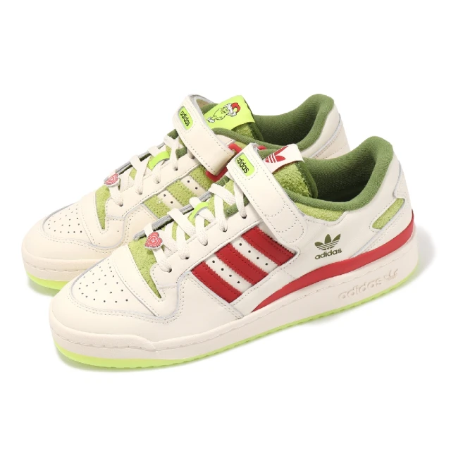 adidas 愛迪達adidas 愛迪達 X The Grinch Forum Low 男鞋 白 紅 聖誕節 鬼靈精 聯名 魔鬼氈 愛迪達(ID3512)