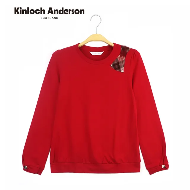 【Kinloch Anderson】氣質單肩蝴蝶結長袖上衣 金安德森女裝(KA0663013 紅/黑)