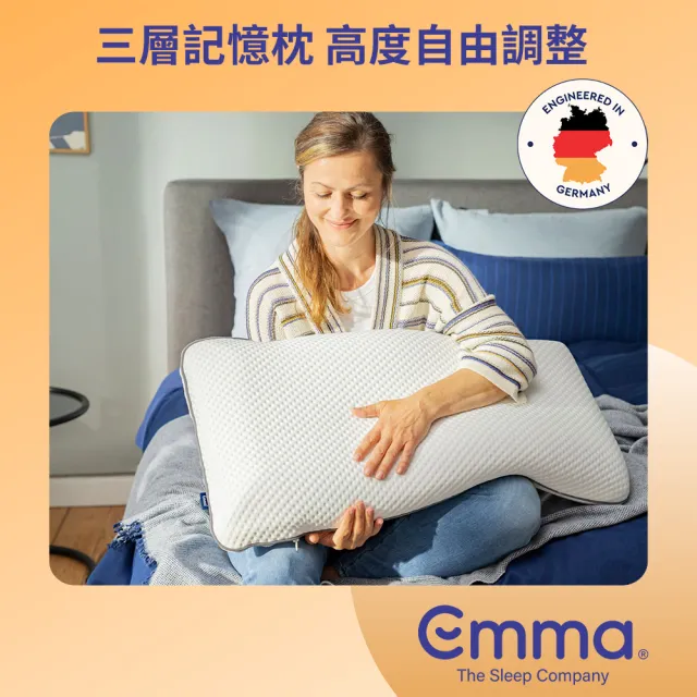 【德國Emma】One床墊+經典記憶枕套組 贈保潔墊 標準雙人 152*188*18cm(momo獨家買床送墊)