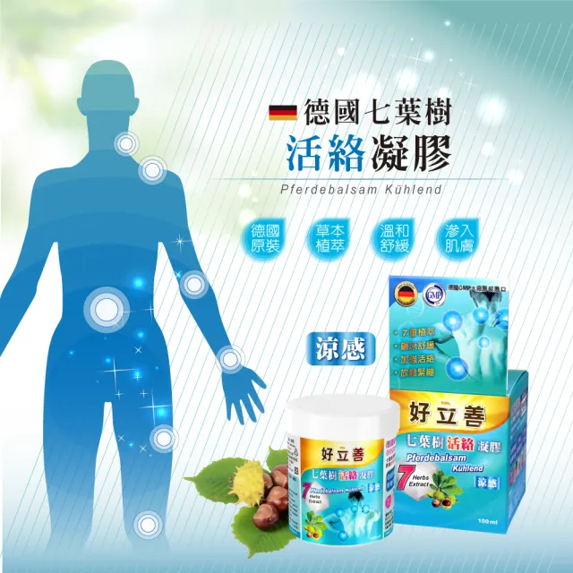 【Heilusan 好立善】七葉樹活絡凝膠 任選五入組 100ml*5(熱感/涼感)