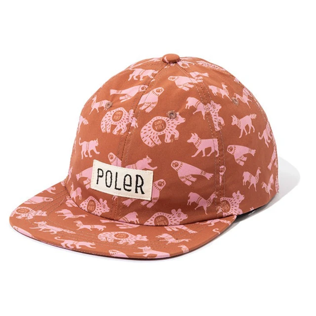 【POLER STUFF】日本限定 ALL OVER 6P CAP  原創印花帽 / 六片帽(棕色印花)