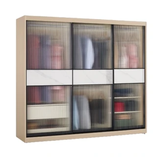 【MUNA 家居】艾維斯7尺鋁框推門衣櫥/多種組合(衣櫃 櫥櫃 櫃子 收納)