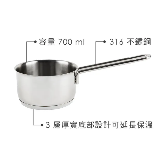 【EXCELSA】Jazz不鏽鋼牛奶鍋 700ml(醬汁鍋 煮醬鍋 牛奶鍋)