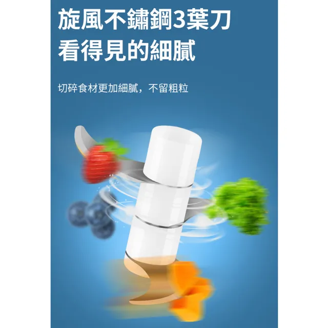 【小廚師】雙杯雙刀款 多功能食物調理機/料理機-250ml+100ml(嬰兒副食品 蒜泥器/絞肉/蒜頭/薑末)