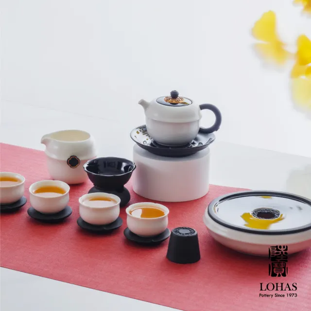 【LohasPottery 陸寶】海棠清歡茶禮(新骨瓷 全套茶禮 品茗東方水墨美學 茶具/禮品/禮物/收藏)