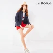 【Le Polka】熱情紅造型抓褶短褲-女