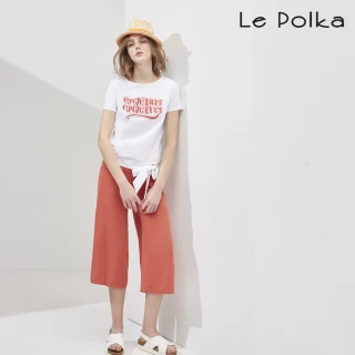 【Le Polka】輕盈舒適直筒七分寬褲-女(長褲)
