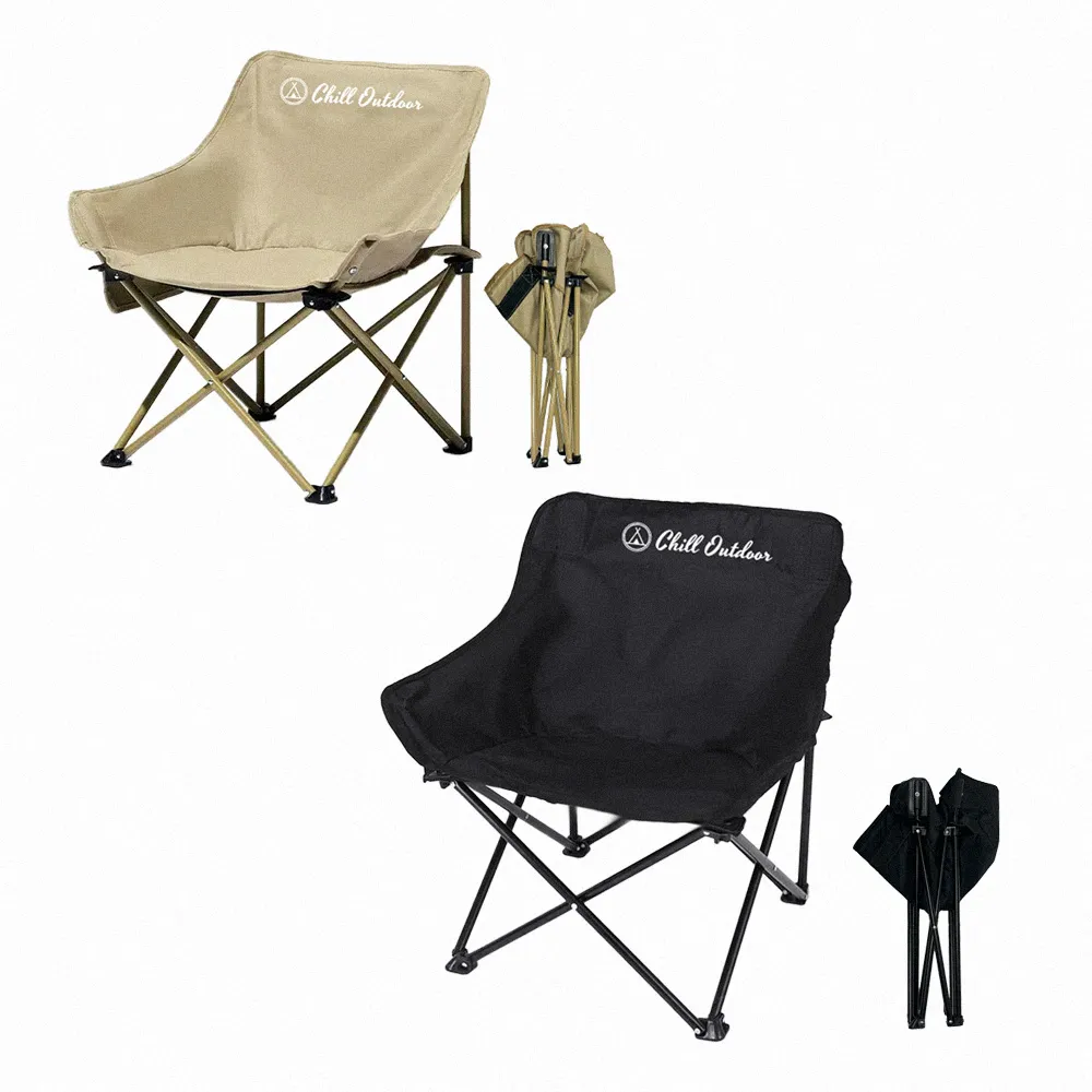 【Chill Outdoor】免安裝 速開露營休閒椅(露營椅 速開月亮椅 折疊椅 野營椅 釣魚椅 戶外椅)