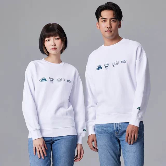 【Lee】男女同款 長袖厚T / 露營圖案 共2色 男女共版(LB330024742 / LB330024K14)