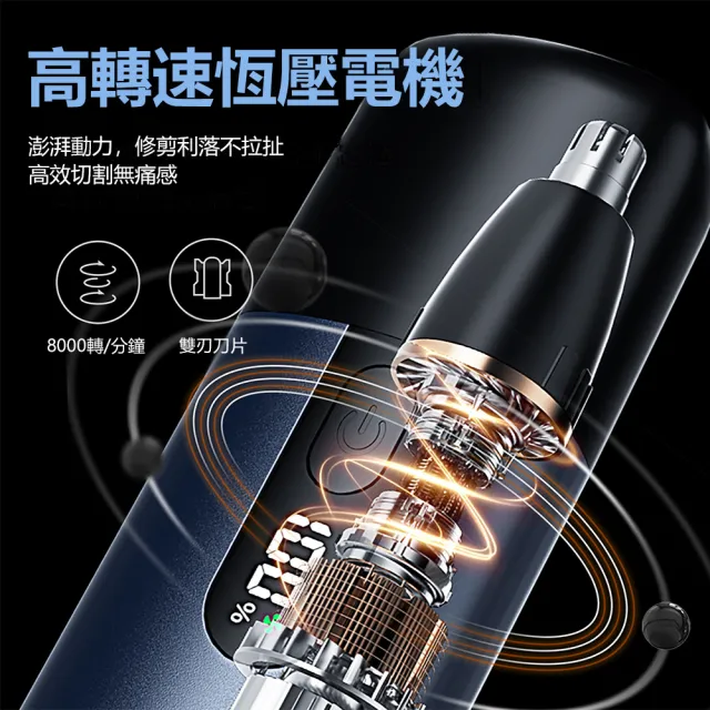 【Nil】多功能電動鼻毛修剪器 便攜防夾毛電動鼻毛剪 數顯剃鼻毛器(修毛器 除毛器)
