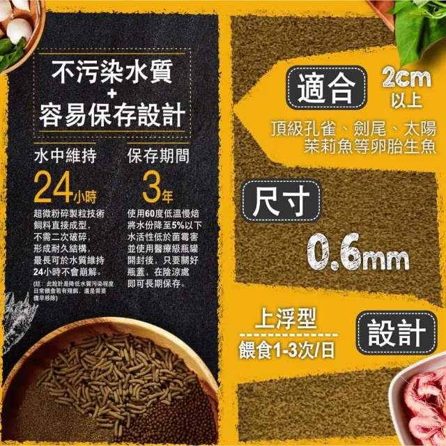 【鮮蝦食譜】孔雀＆卵胎生魚-全天然螺旋藻大蒜蝦肉堡1150ml(孔雀魚飼料 魚飼料 水族飼料)