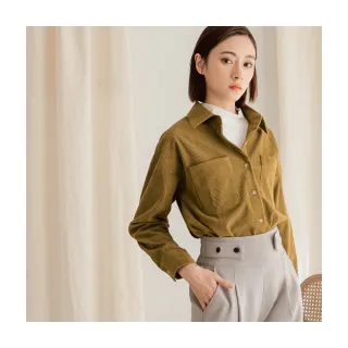 【OB 嚴選】質感燈心絨翻領開襟上衣 《AB17804》