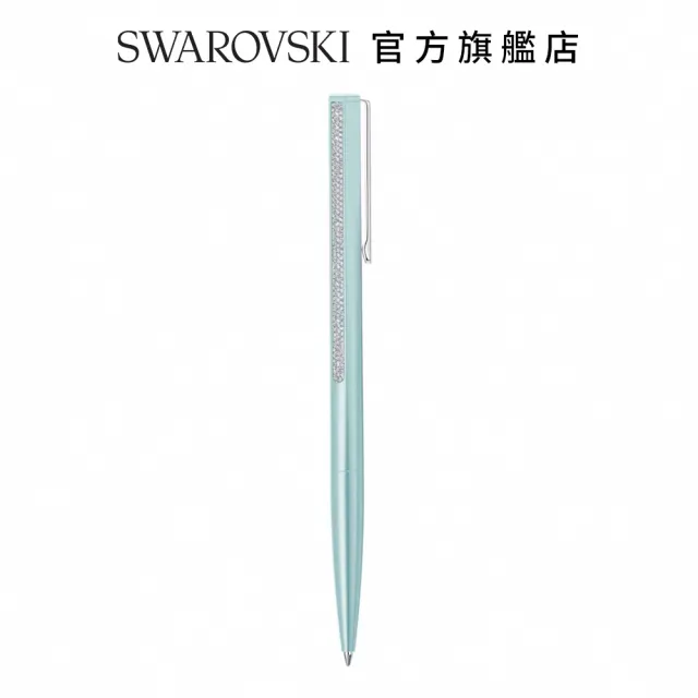 【SWAROVSKI 官方直營】Crystal Shimmer 圓珠筆 藍色漆面鍍鉻