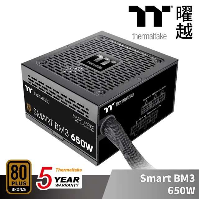 【Thermaltake 曜越】Smart BM3 650W 銅牌 認證 電源供應器 半模組支援ATX3.0(PS-SPD-0650MNFABT-3)