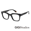 【GIGI Studios】金飾船型方框光學眼鏡(黑 - WRIGHT-67391/1)