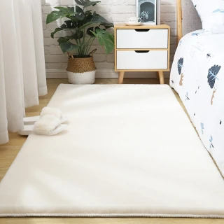 【寢室安居】北歐加厚仿兔毛地毯160*60(長毛/床邊地毯/客廳地毯/臥室)