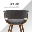 【E-home】Melinda梅琳達曲木餐椅 灰色(休閒椅 網美椅 會客椅 美甲)