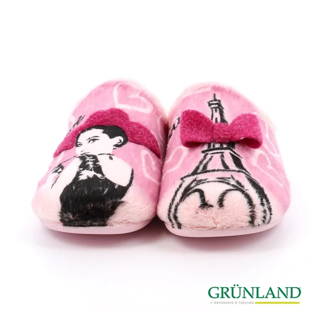 【GRUNLAND】義大利超可愛藝術名人系列保暖拖鞋 奧黛麗赫本 粉(義大利進口健康舒適鞋)