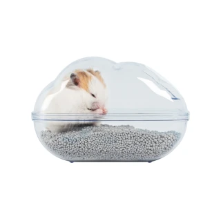 【YOUPICK】L號 黃金鼠 透明雲朵小寵浴室 UP0447(小寵透明廁所 倉鼠浴室 倉鼠浴盆)