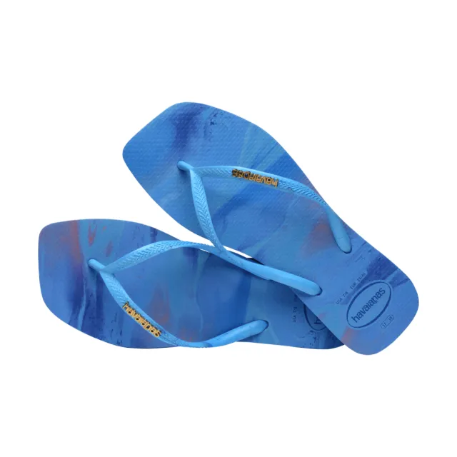 【havaianas 哈瓦仕】拖鞋 女鞋 方形 漸層 渲染 Slim Square Trendy 藍 4148914-3847W(哈瓦士)